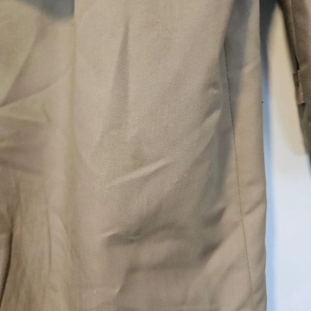 Vintage Sears Double Breasted Trench Coat Belted Mens 42 Beige Tan Detective